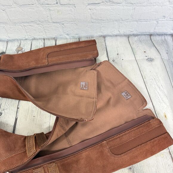 Claks Collection Riding Boots Women Size 6 Brown Suede Leather Buckle Campus - Picture 14 of 16